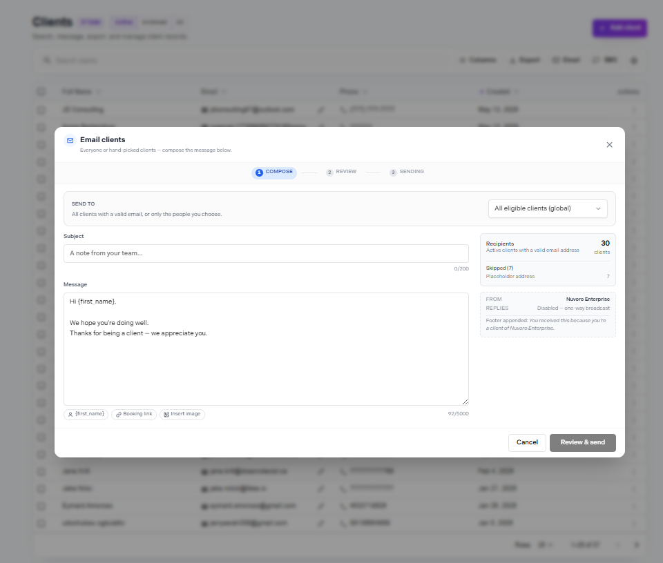 Email newsletter and campaign builder